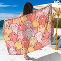 Cute Cartoon Pig Pattern Print Beach Sarong Wrap