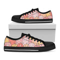Cute Cartoon Pig Pattern Print Black Low Top Sneakers