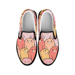 Cute Cartoon Pig Pattern Print Black Slip On Shoes