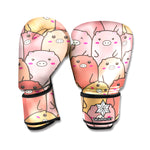 Cute Cartoon Pig Pattern Print Boxing Gloves