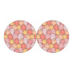 Cute Cartoon Pig Pattern Print Car Coasters