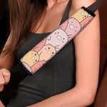 Cute Cartoon Pig Pattern Print Car Seat Belt Covers
