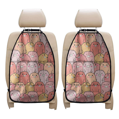 Cute Cartoon Pig Pattern Print Car Seat Organizers