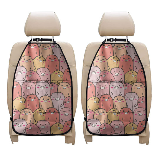 Cute Cartoon Pig Pattern Print Car Seat Organizers