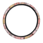 Cute Cartoon Pig Pattern Print Car Steering Wheel Cover