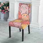 Cute Cartoon Pig Pattern Print Dining Chair Slipcover