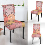 Cute Cartoon Pig Pattern Print Dining Chair Slipcover