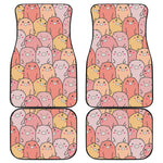 Cute Cartoon Pig Pattern Print Front and Back Car Floor Mats