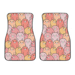 Cute Cartoon Pig Pattern Print Front Car Floor Mats