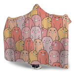 Cute Cartoon Pig Pattern Print Hooded Blanket