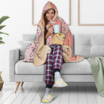 Cute Cartoon Pig Pattern Print Hooded Blanket