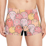 Cute Cartoon Pig Pattern Print Men's Boxer Briefs