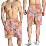 Cute Cartoon Pig Pattern Print Men's Shorts