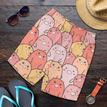 Cute Cartoon Pig Pattern Print Men's Shorts