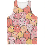 Cute Cartoon Pig Pattern Print Men's Tank Top