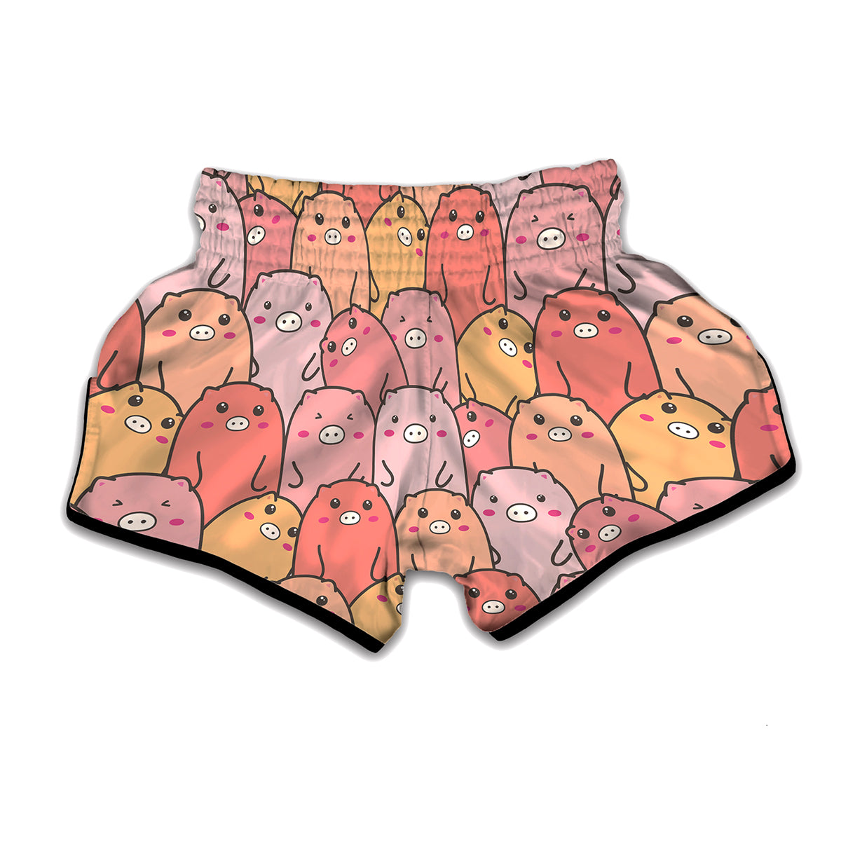 Cute Cartoon Pig Pattern Print Muay Thai Boxing Shorts