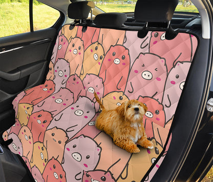 Cute Cartoon Pig Pattern Print Pet Car Back Seat Cover