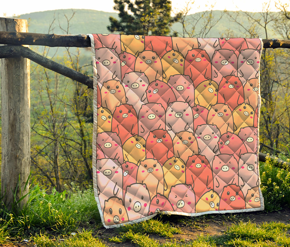 Cute Cartoon Pig Pattern Print Quilt