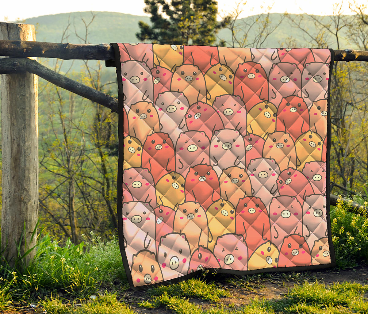 Cute Cartoon Pig Pattern Print Quilt