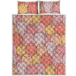 Cute Cartoon Pig Pattern Print Quilt Bed Set