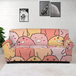 Cute Cartoon Pig Pattern Print Sofa Cover