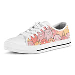 Cute Cartoon Pig Pattern Print White Low Top Shoes