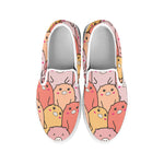 Cute Cartoon Pig Pattern Print White Slip On Shoes
