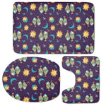 Cute Cartoon Pisces Pattern Print 3 Piece Bath Mat Set