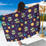 Cute Cartoon Pisces Pattern Print Beach Sarong Wrap