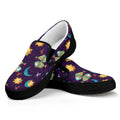 Cute Cartoon Pisces Pattern Print Black Slip On Sneakers