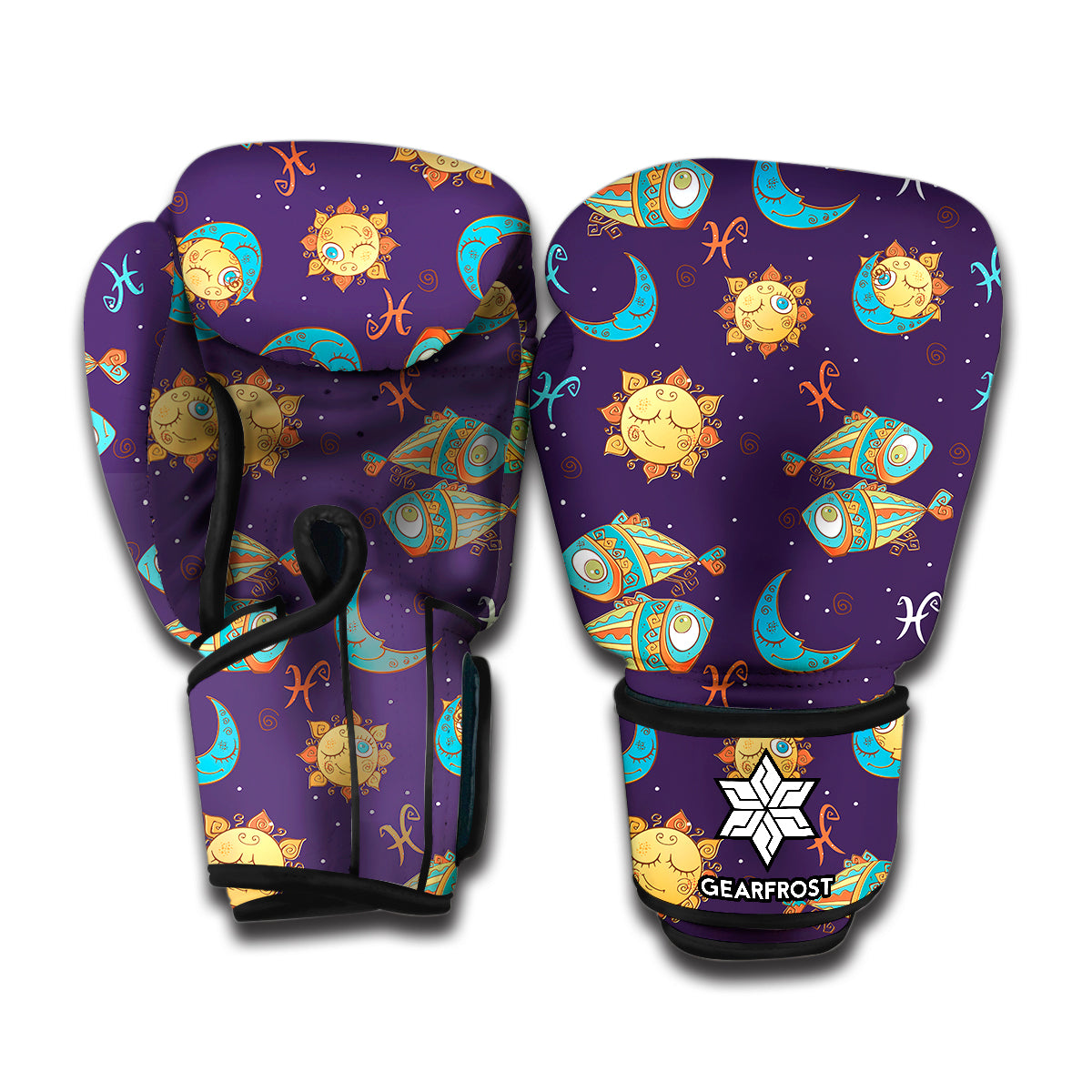 Cute Cartoon Pisces Pattern Print Boxing Gloves