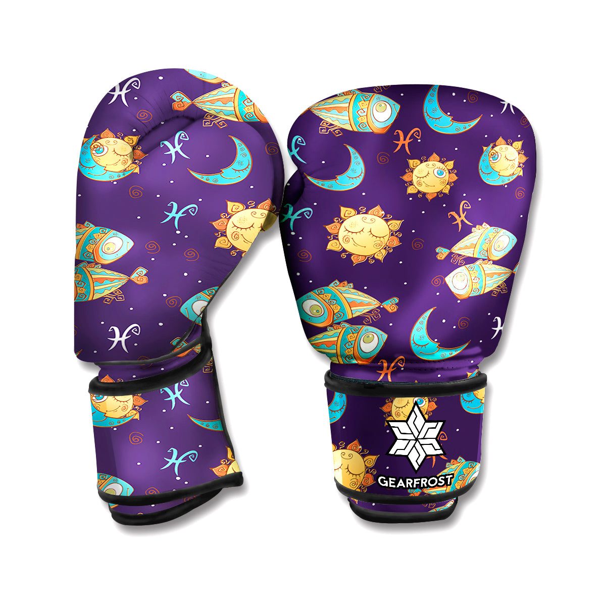 Cute Cartoon Pisces Pattern Print Boxing Gloves