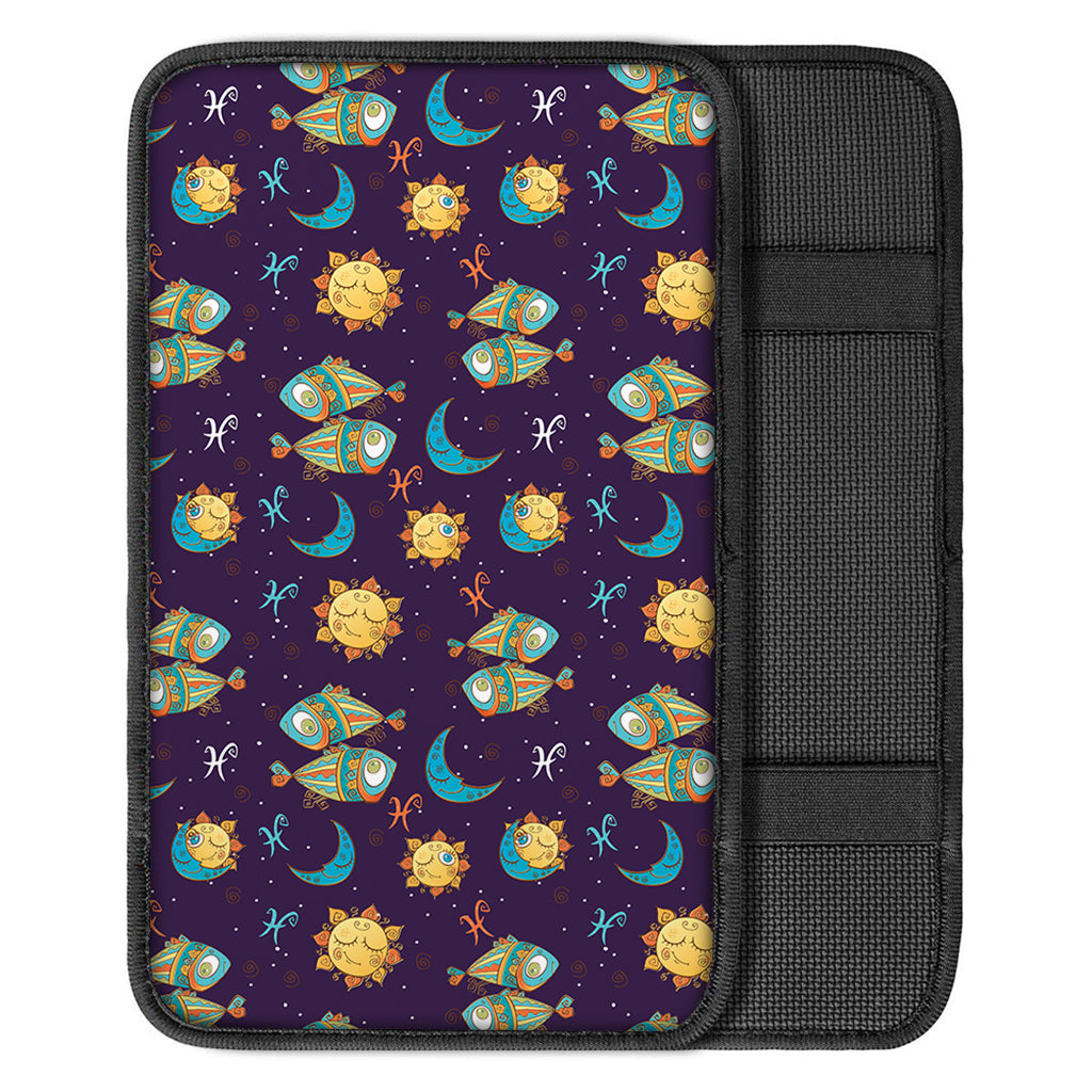 Cute Cartoon Pisces Pattern Print Car Center Console Cover