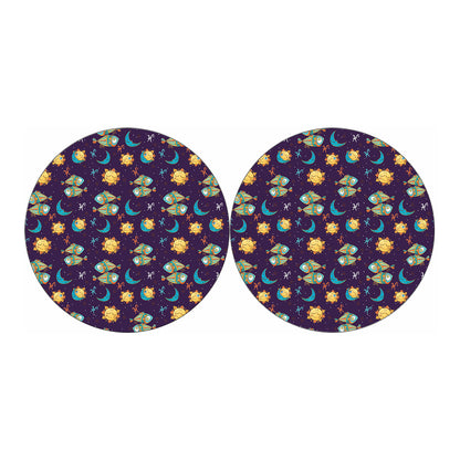 Cute Cartoon Pisces Pattern Print Car Coasters