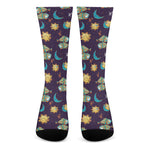 Cute Cartoon Pisces Pattern Print Crew Socks