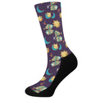 Cute Cartoon Pisces Pattern Print Crew Socks