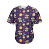 Cute Cartoon Pisces Pattern Print Men's Baseball Jersey