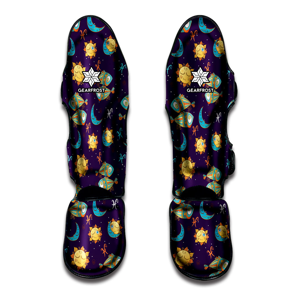 Cute Cartoon Pisces Pattern Print Muay Thai Shin Guard