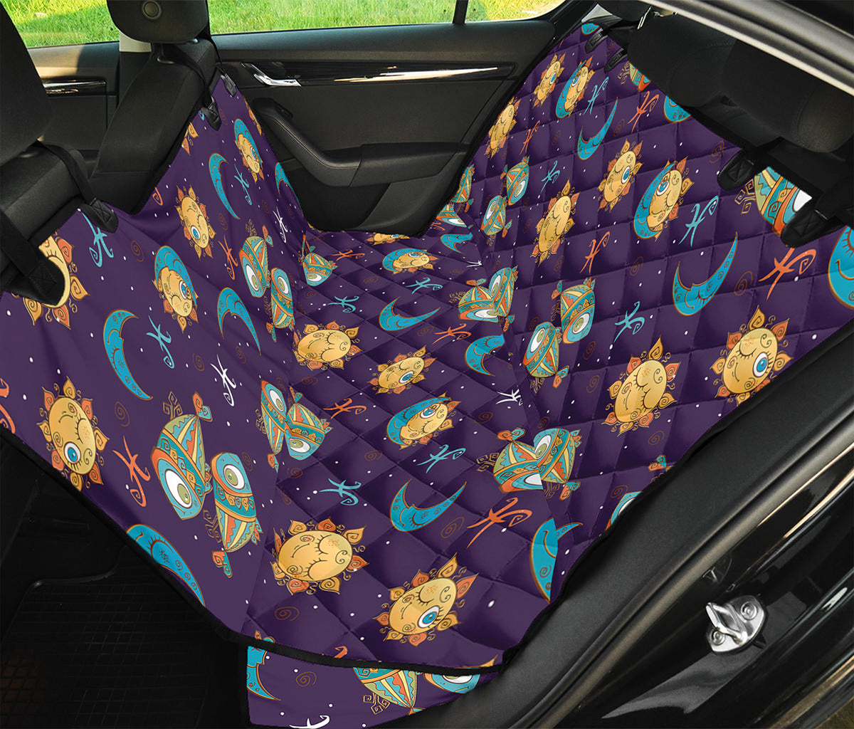 Cute Cartoon Pisces Pattern Print Pet Car Back Seat Cover