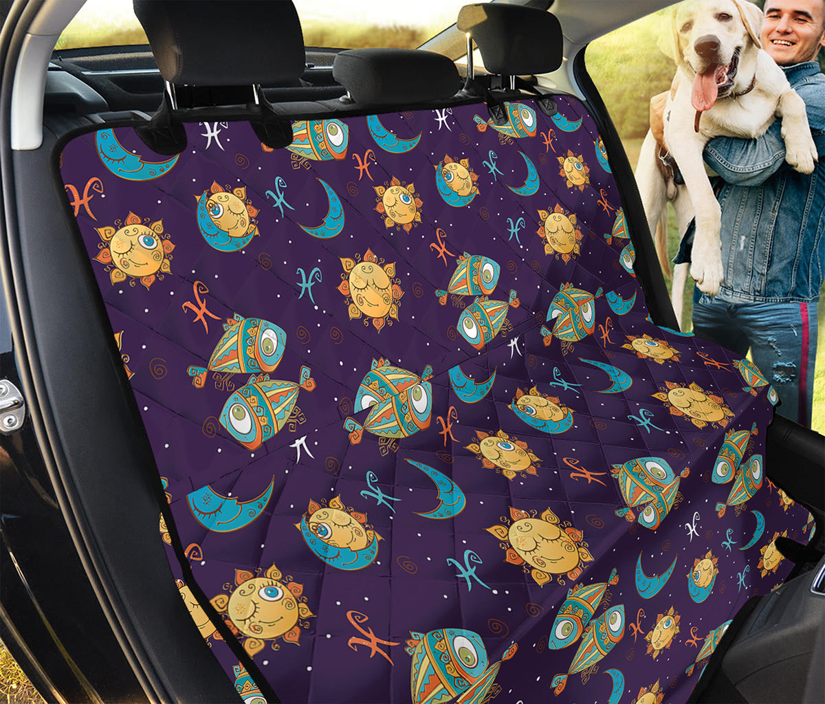 Cute Cartoon Pisces Pattern Print Pet Car Back Seat Cover