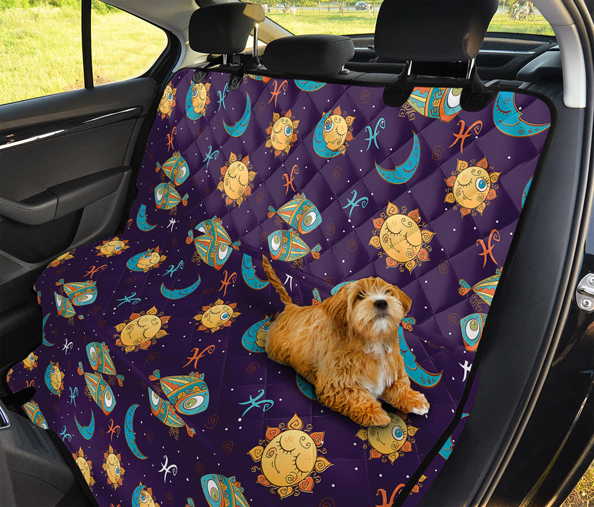 Cute Cartoon Pisces Pattern Print Pet Car Back Seat Cover