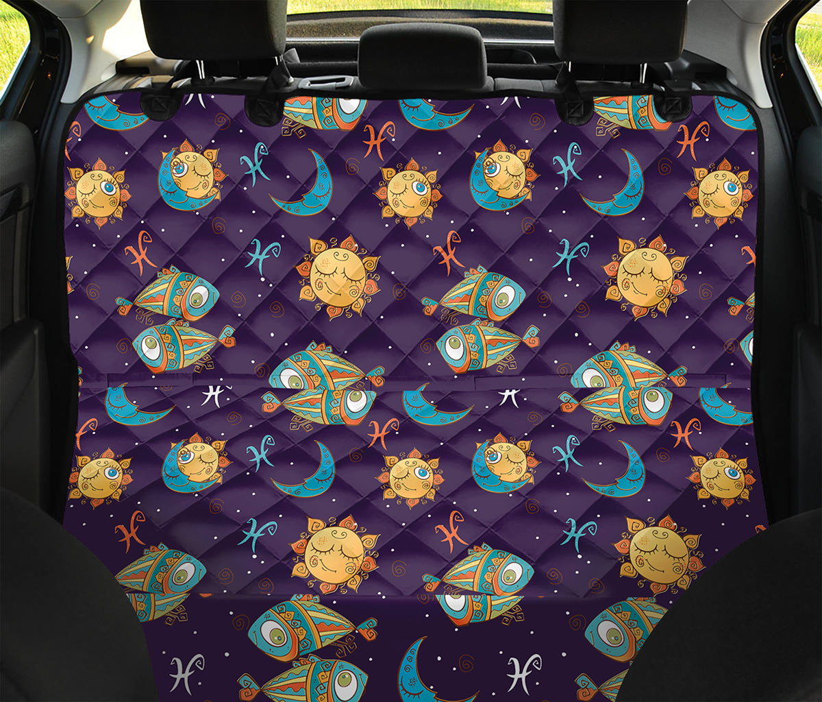 Cute Cartoon Pisces Pattern Print Pet Car Back Seat Cover