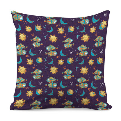 Cute Cartoon Pisces Pattern Print Pillow Cover