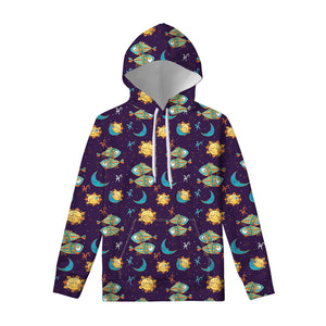 Cute Cartoon Pisces Pattern Print Pullover Hoodie