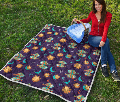 Cute Cartoon Pisces Pattern Print Quilt