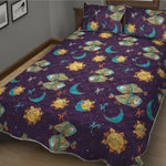 Cute Cartoon Pisces Pattern Print Quilt Bed Set