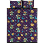 Cute Cartoon Pisces Pattern Print Quilt Bed Set