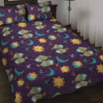 Cute Cartoon Pisces Pattern Print Quilt Bed Set