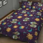 Cute Cartoon Pisces Pattern Print Quilt Bed Set