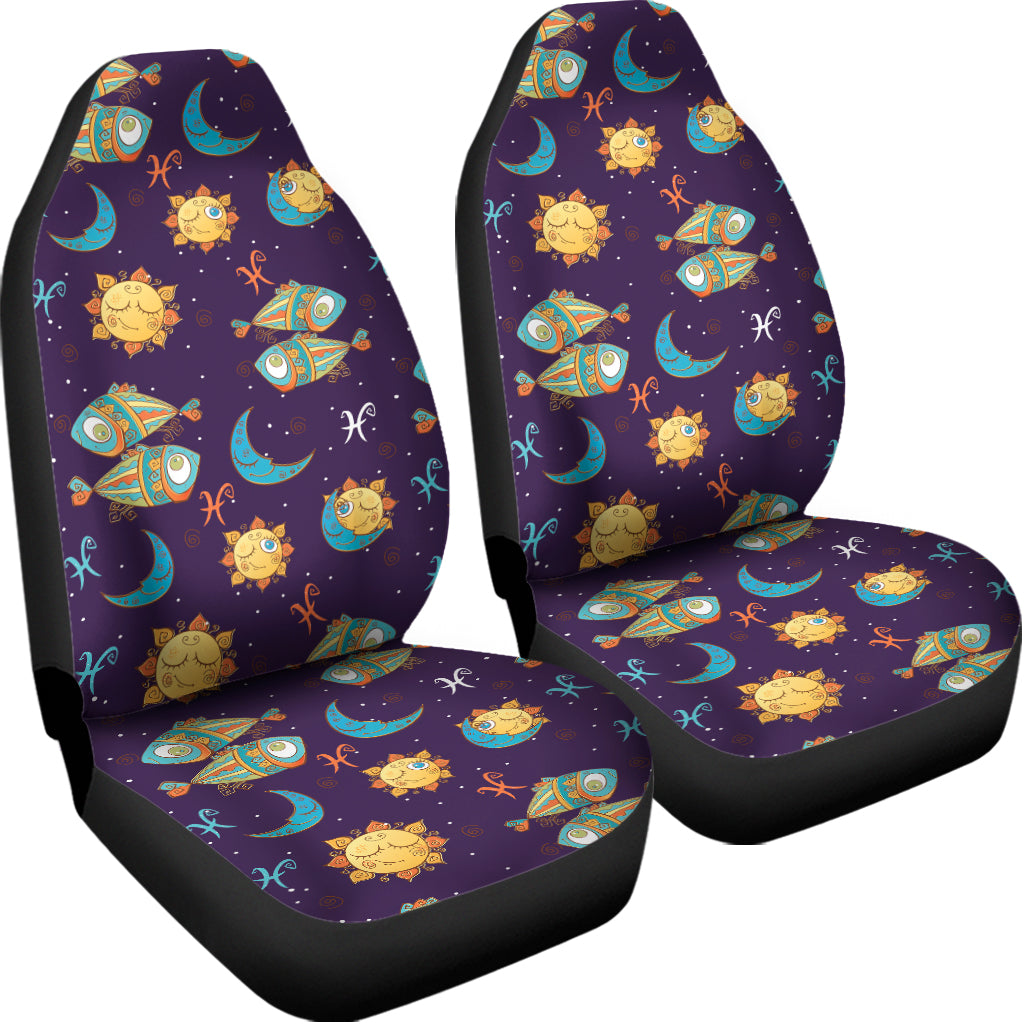 Cute Cartoon Pisces Pattern Print Universal Fit Car Seat Covers